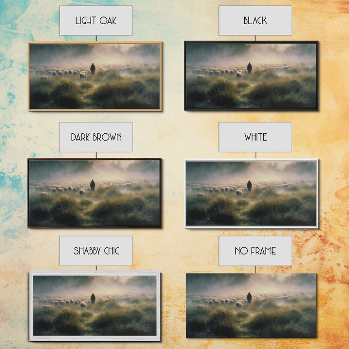 Graceful Flock Dawn – Framed Canvas Print – Jesus Painting – Christian Art Canvas – Christian Wall Art – Christmas Art Prints – Christian G