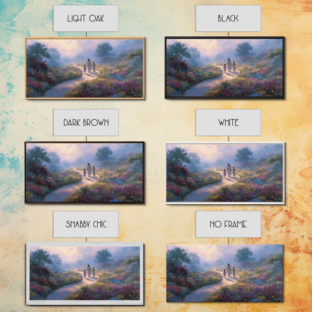 Garden Of Light | Framed Canvas Print | Christian Art Canvas | Christian Wall Art | Jesus Painting | Christian Decor | Christmas Art