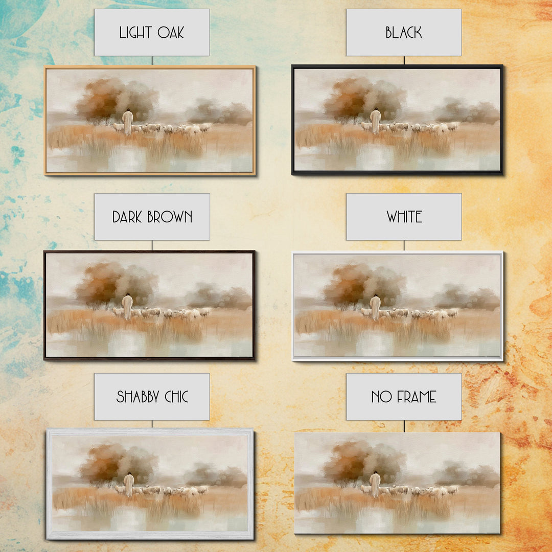 Shepherd Of Stillness | Framed Canvas Print | Christian Art Canvas | Jesus Painting | Christian Wall Art | Christian Gift Ideas | Christmas