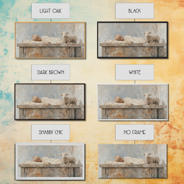 Manger Peace Dawn – Framed Canvas Print – Christian Wall Art – Christian Art Canvas – Jesus Christmas Art – Christmas Art Prints