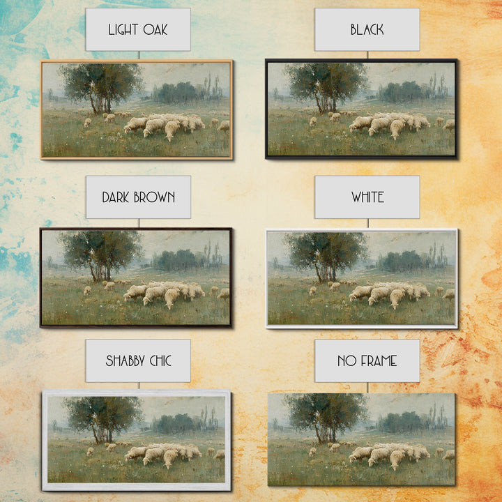 Radiant Meadow Flock, Framed Canvas Print, Christian Art, Christian Wall Art, Christian Art Canvas, Christian Paintings, Christmas Art, Chr