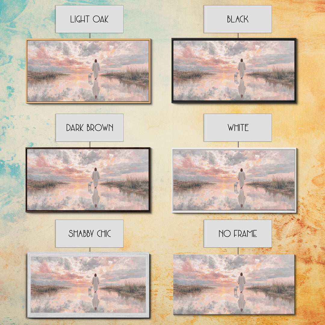 Sunset Promise, Framed Canvas Print, Christian Art Canvas, Christian Wall Art, Jesus Painting, Christian Christmas Art, Modern Christian Pa