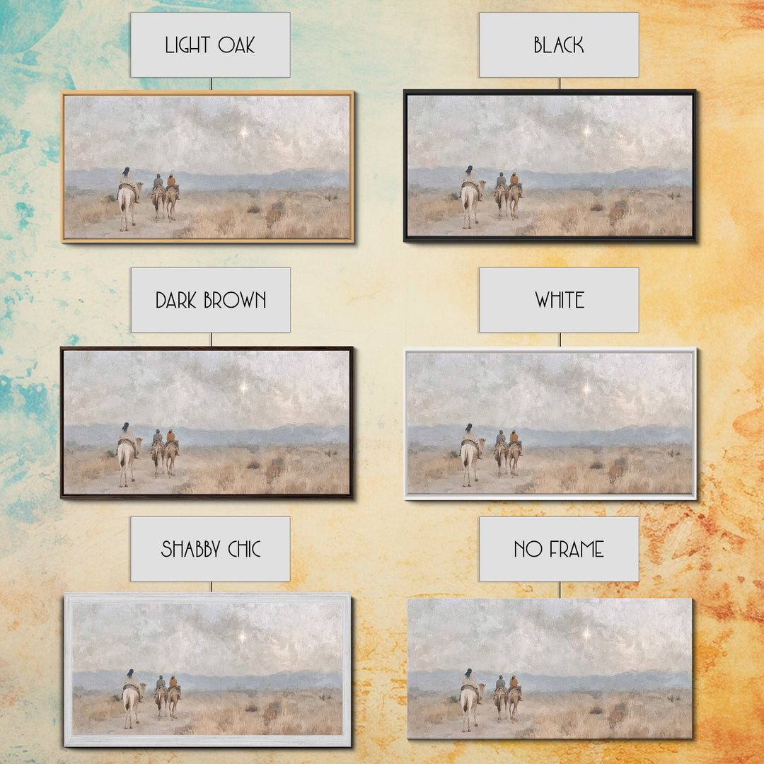 Starbound Pilgrimage, Framed Canvas Print, Christian Art Canvas, Christian Wall Art, Christian Christmas Art, Christmas Art, Christian Deco
