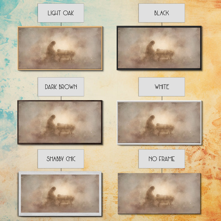 Holy Night Glow – Framed Canvas Print – Christian Wall Art – Jesus Christmas Art – Christian Art Canvas – Christmas Wall Art – Christian De