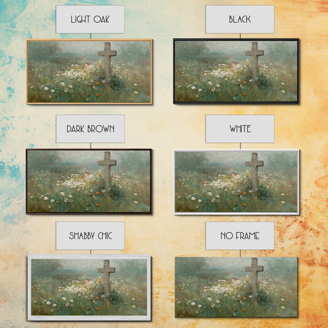 Field Of Redemption – Framed Canvas Print – Christian Art Print – Large Christian Painting – Christian Decor – Christian Wall Art – Unique