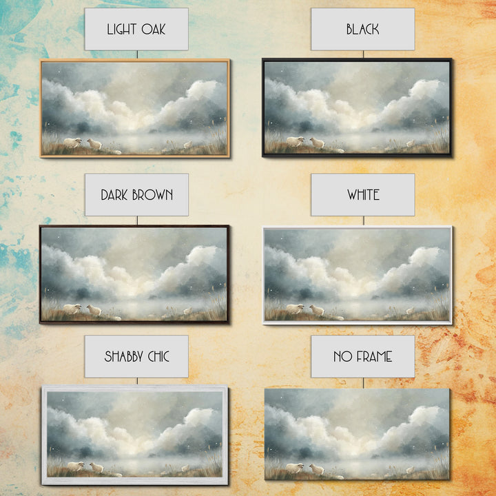 Silent Flock Light – Framed Canvas Print – Christian Wall Art – Christian Art Canvas – Christian Art – Subtle Christian Art – Christmas Art