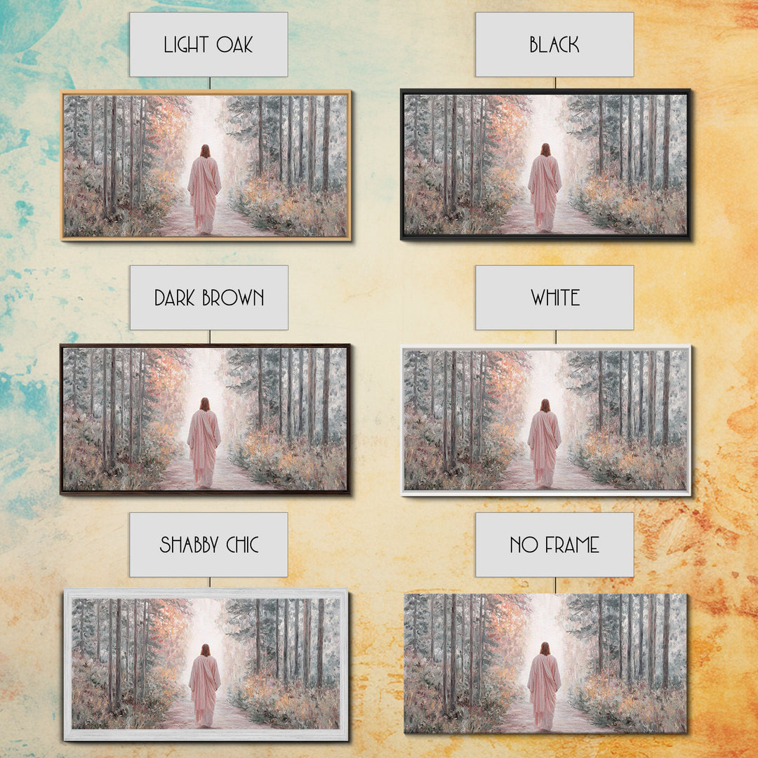 Forest Messiah Light – Framed Canvas Print – Jesus Painting – Christian Art Canvas – Christmas Wall Art – Christian Gift – Christian Art