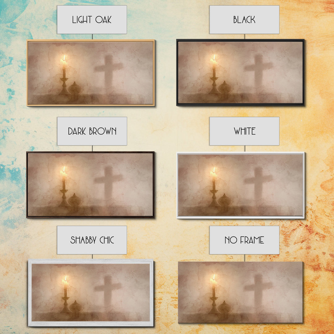 Cross Of Light – Framed Canvas Print – Christian Wall Art – Christian Art Canvas – Christian Christmas Art – Christian Decorations – Christ
