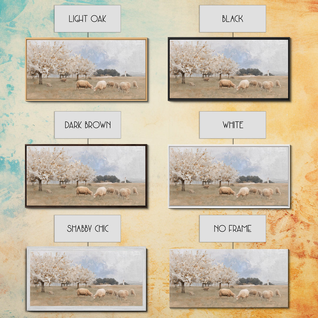 Pastures Of Hope – Framed Canvas Print – Christian Art Canvas – Christian Wall Art – Christmas Art – Christian Decor – Jesus Painting