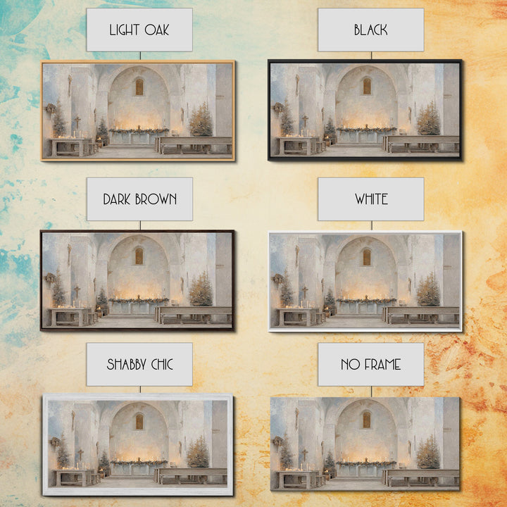 Winter Chapel Light – Framed Canvas Print – Christian Wall Art – Christian Art Canvas – Christmas Art – Christian Christmas Decor – Unique