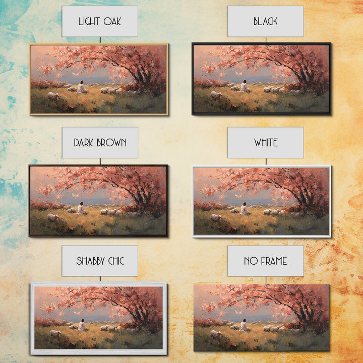 Blossoms Of Grace – Framed Canvas Print – Christian Wall Art – Jesus Painting – Christian Art Canvas – Christmas Art