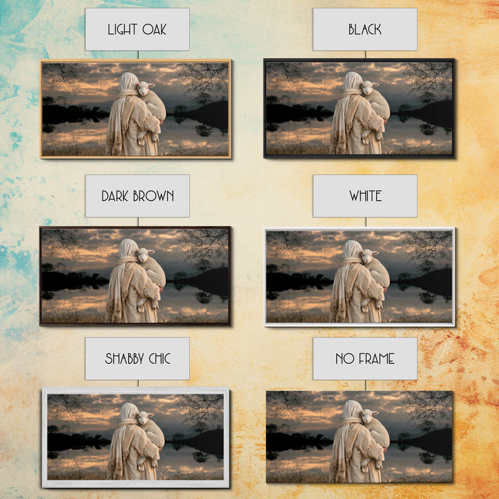 Lamb Of Comfort – Framed Canvas Print – Christian Wall Art – Jesus Painting – Christian Art Canvas – Christian Gift Ideas – Christmas Art