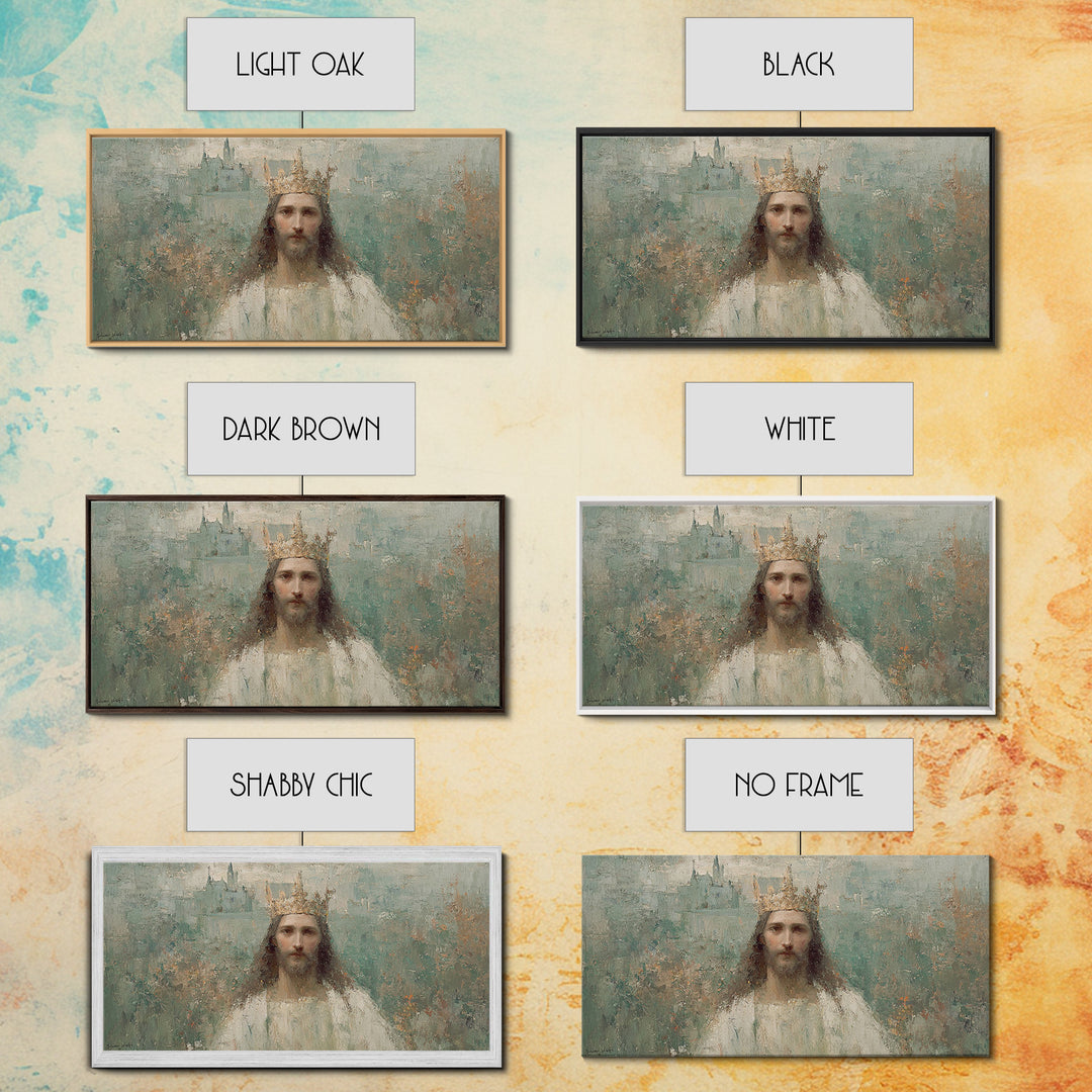 Eternal King – Framed Canvas Print – Vintage Christian Art – Christian Art Canvas – Jesus Painting – Christian Wall Art – Christian Christm