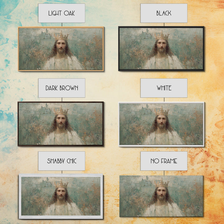 Eternal King – Framed Canvas Print – Vintage Christian Art – Christian Art Canvas – Jesus Painting – Christian Wall Art – Christian Christm