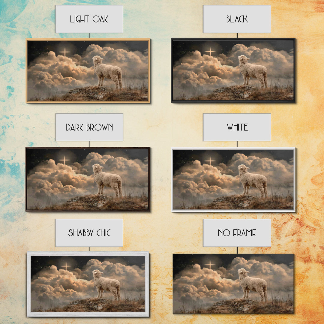 Lamb Of Glory – Framed Canvas Print – Christian Art – Christian Art Canvas – Christian Wall Art – Christian Paintings – Christian Decor – C