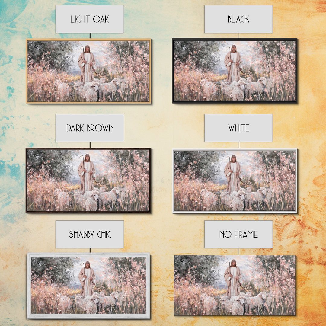 Pastel Shepherd Light – Framed Canvas Print – Christian Art Canvas – Modern Christian Art – Christian Wall Art – Christian Art Print – Chri