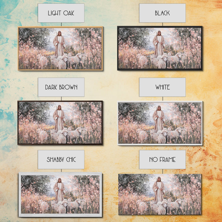 Pastel Shepherd Light – Framed Canvas Print – Christian Art Canvas – Modern Christian Art – Christian Wall Art – Christian Art Print – Chri