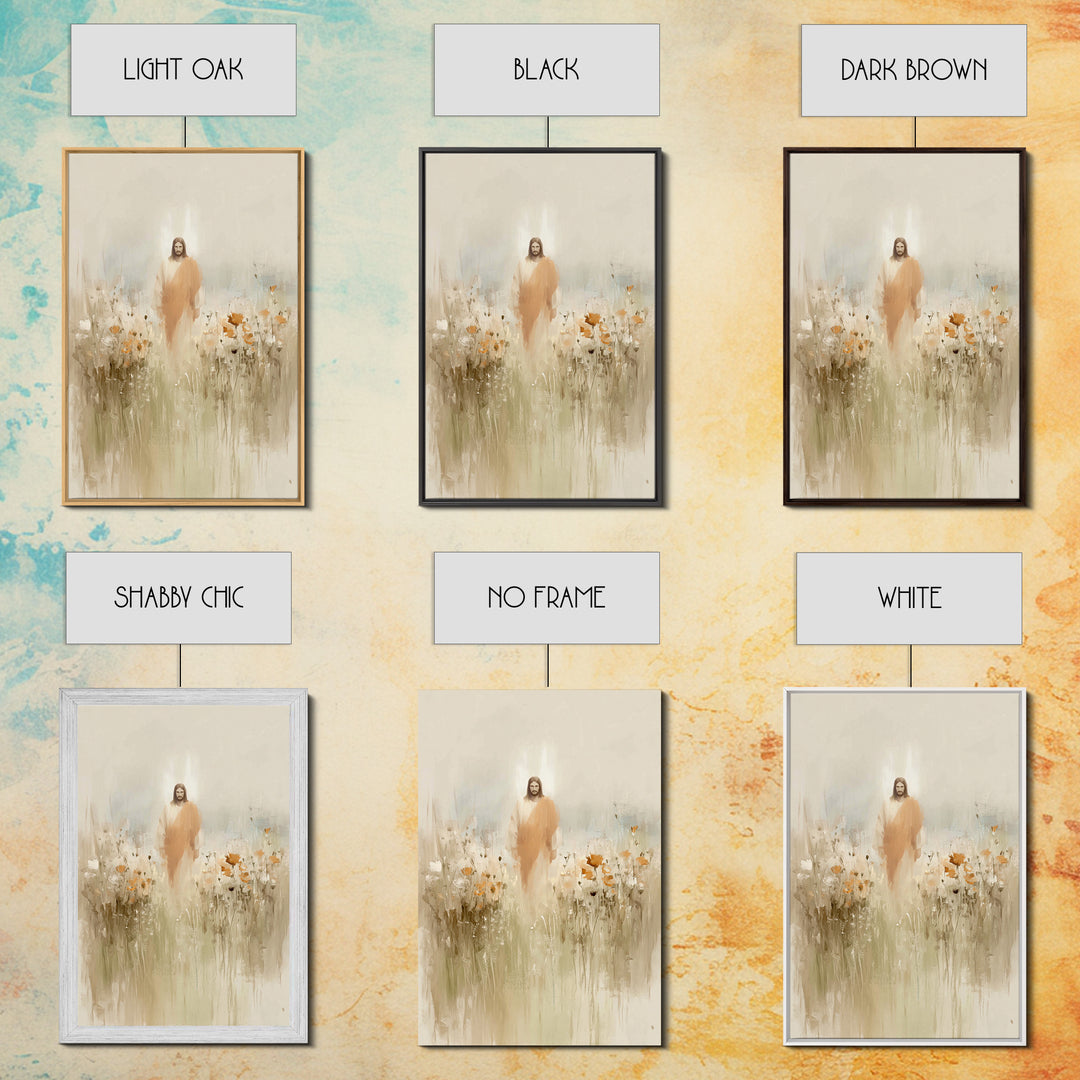 Flowers of His Mercy – Framed Canvas Print – Christian Art Canvas – Minimalist Christian Art – Jesus Painting – Christian Wall Art