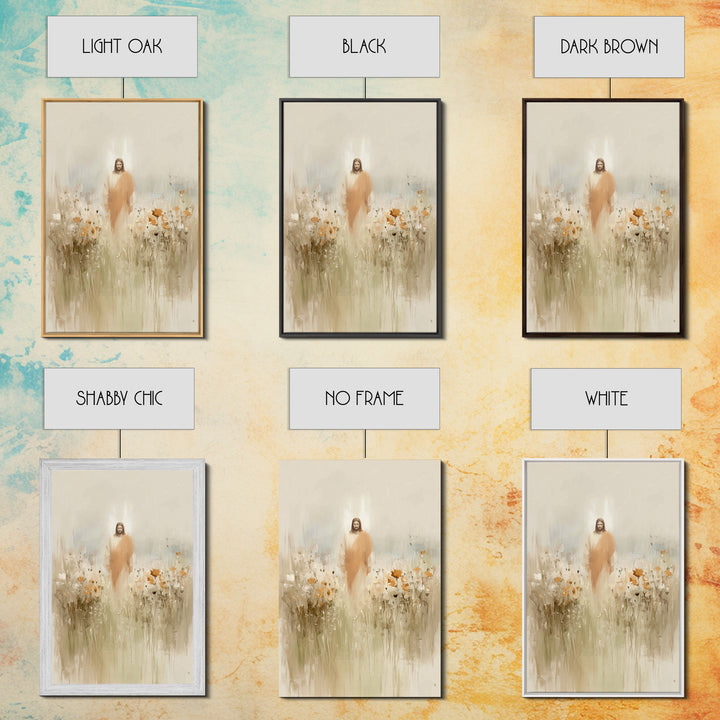Flowers of His Mercy – Framed Canvas Print – Christian Art Canvas – Minimalist Christian Art – Jesus Painting – Christian Wall Art