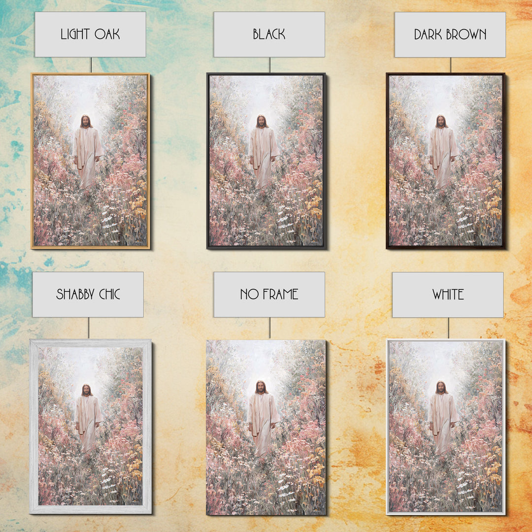 Radiant Garden Light | Framed Canvas Print | Christian Art Canvas | Jesus Painting | Modern Christian Art | Christian Wall Art | Christian