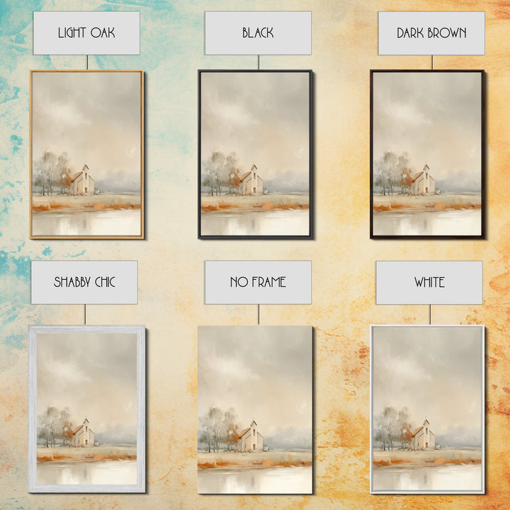 Autumn Chapel – Framed Canvas Print – Christian Wall Art – Christian Art Canvas – Christian Painting – Christian Decor