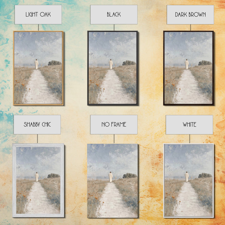 Meadow Journey – Framed Canvas Print – Christian Wall Art – Christian Art Canvas – Christian Painting – Minimalist Christian Art