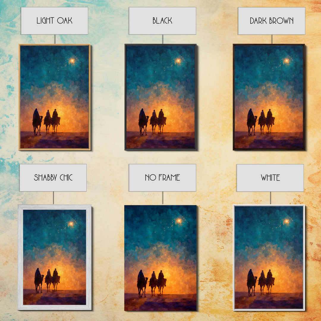 The Guiding Star – Framed Canvas Print – Christian Wall Art – Christian Art Canvas – Jesus Painting – Christmas Art