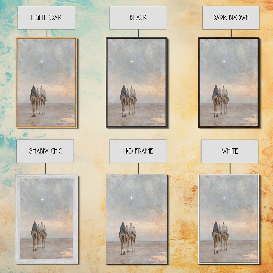 Bethlehem Moonrise, Framed Canvas Print, Christian Art Canvas, Christmas Wall Art, Jesus Painting Canvas, Christian Christmas Art, Modern C