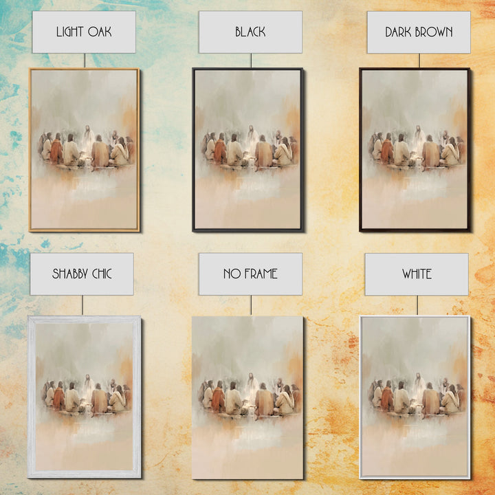 Last Supper Dawn – Framed Canvas Print – Christian Art Print – Jesus Wall Art – Modern Christian Art – Christian Paintings – Christian Deco