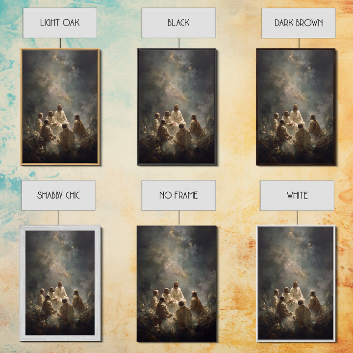 Circle of Christ, Framed Canvas Print, Christian Wall Art, Large Jesus Painting, Christian Art Gift, Modern Christian Painting, Unique Chri