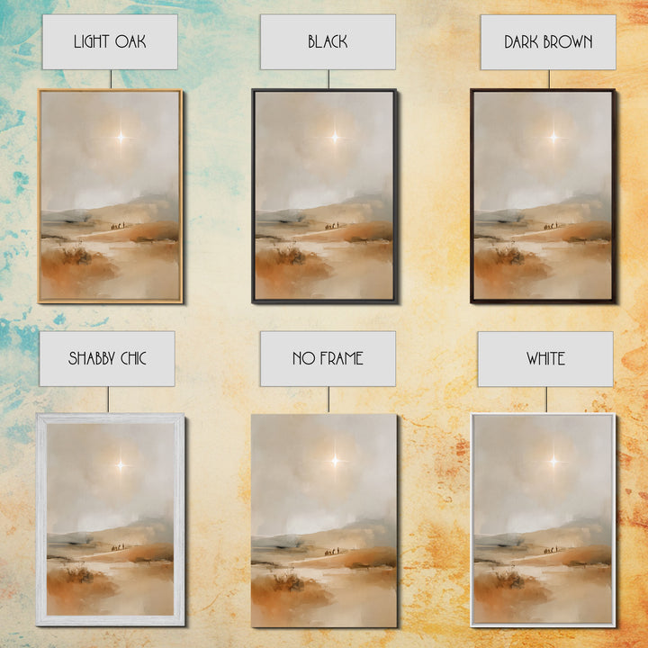 Desert Light Journey – Framed Canvas Print – Christian Art – Christmas Canvas Wall Art – Christian Painting – Jesus Christmas Art