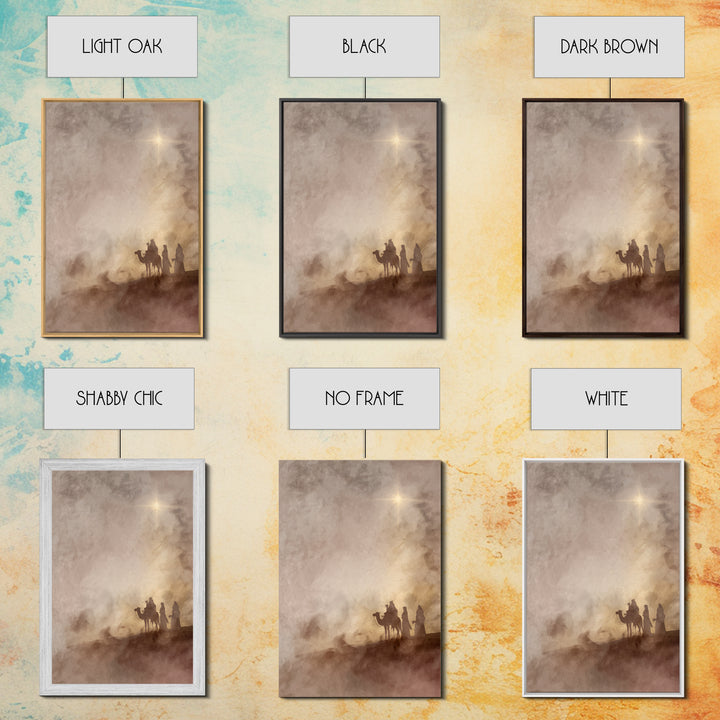 Holy Desert Star – Framed Canvas Print – Christian Christmas Art – Christian Art Canvas – Christian Decor For Home – Jesus Painting