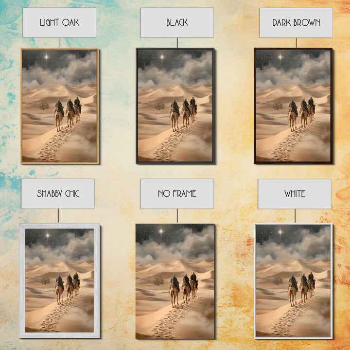 Three Kings Path – Framed Canvas Print – Christian Art Work – Christmas Wall Art – Jesus Christmas Art – Christian Gift Ideas