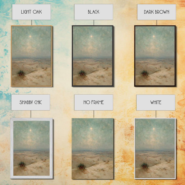Silent Holy Star – Framed Canvas Print – Christian Art Painting – Christmas Wall Art – Christian Art Gift – Subtle Christian Art