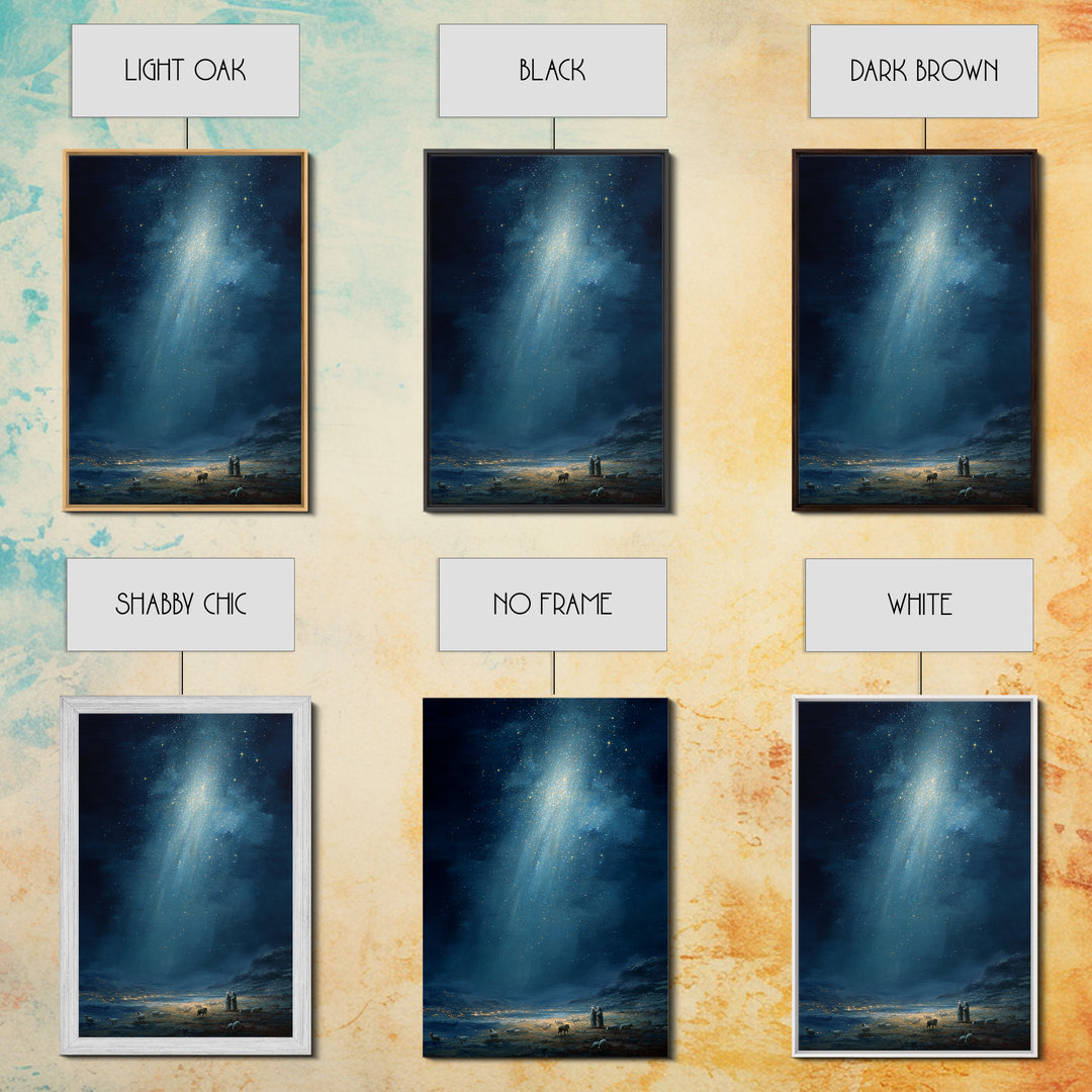 Night Of Promise | Framed Canvas Print | Christian Wall Art | Christian Christmas Art | Christmas Wall Art | Christian Art Canvas | Moody C