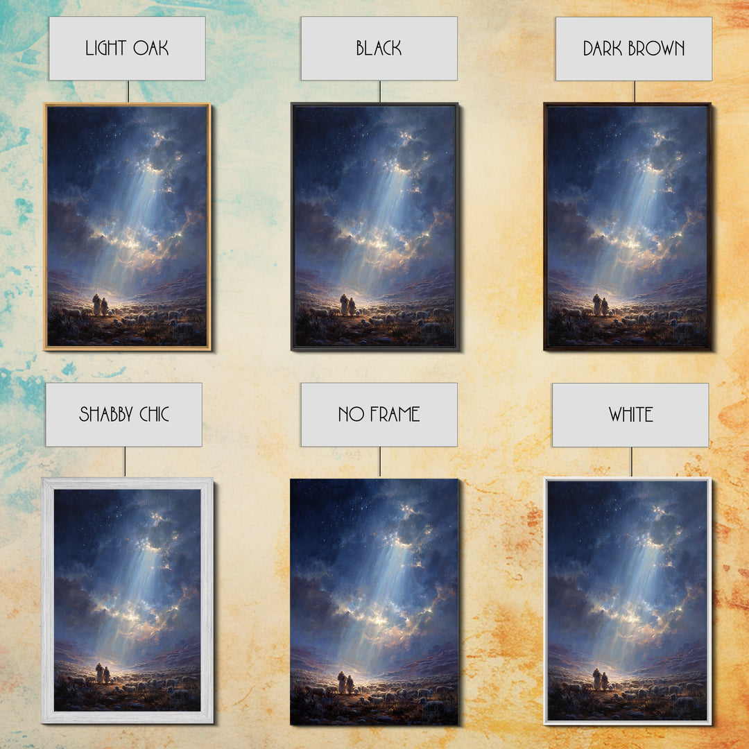 Heaven’s Radiance – Framed Canvas Print – Christian Wall Art – Christian Christmas Art – Large Christian Painting – Christmas Art Prints –