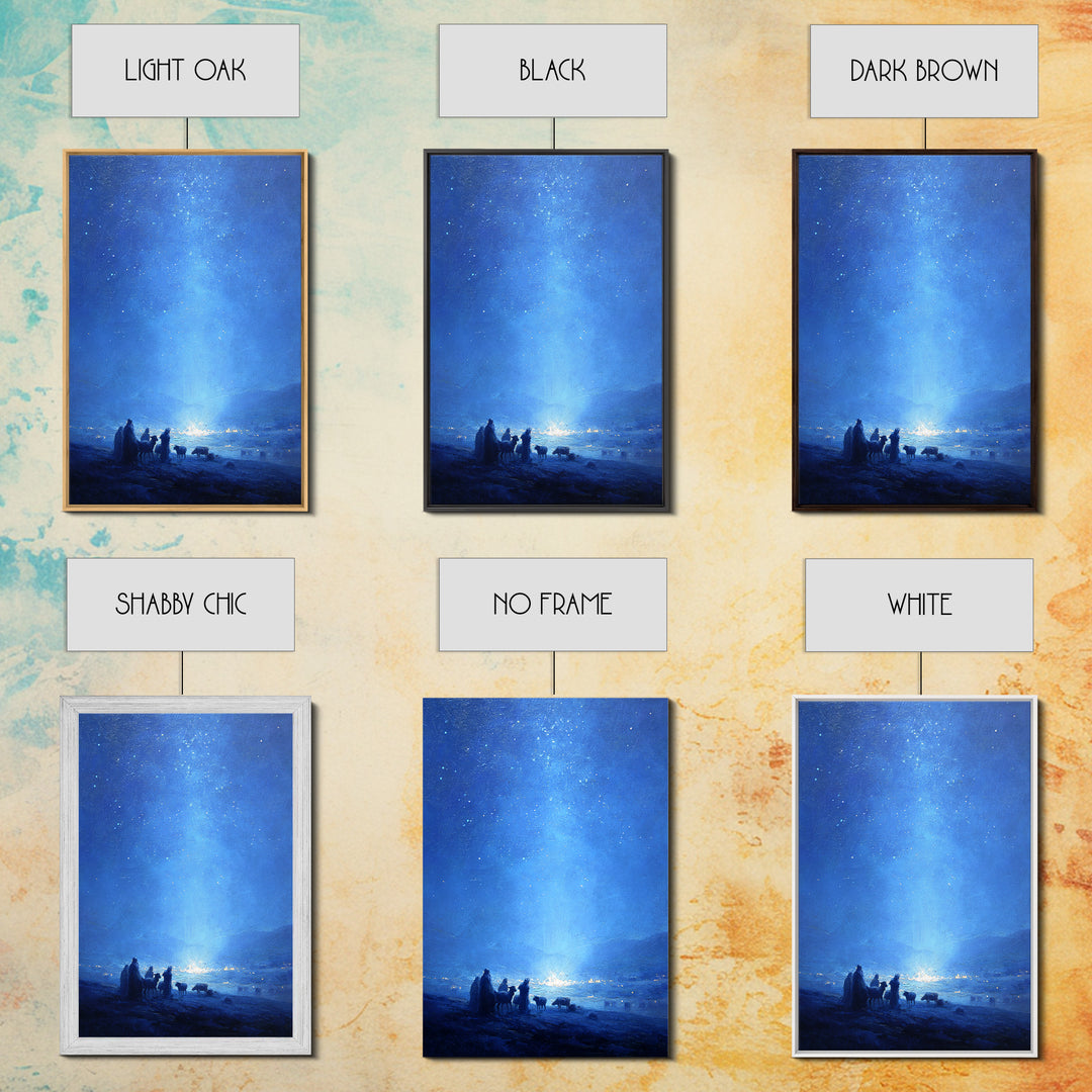 Bethlehem Blue – Framed Canvas Print – Christian Wall Art – Christian Christmas Art – Christmas Canvas Wall Art – Blue Christian Art – Chri