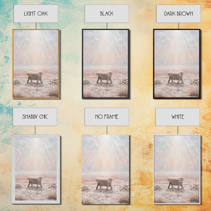 Glory In The Manger | Framed Canvas Print | Christian Wall Art | Christian Art Canvas | Christmas Art | Modern Christian Art | Christian De
