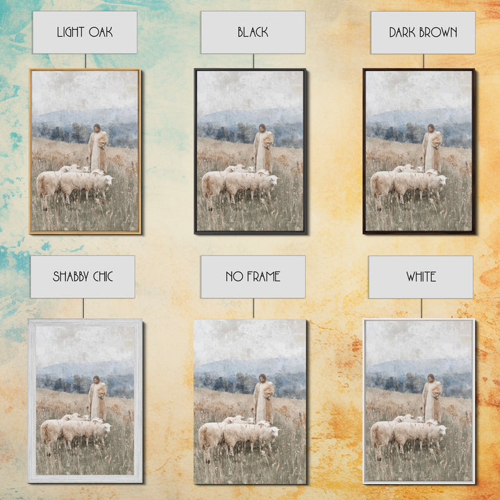 Shepherds Of Peace – Framed Canvas Print – Christian Wall Art – Jesus Painting – Christian Decor – Pastoral Scenery – Christian Art Canvas