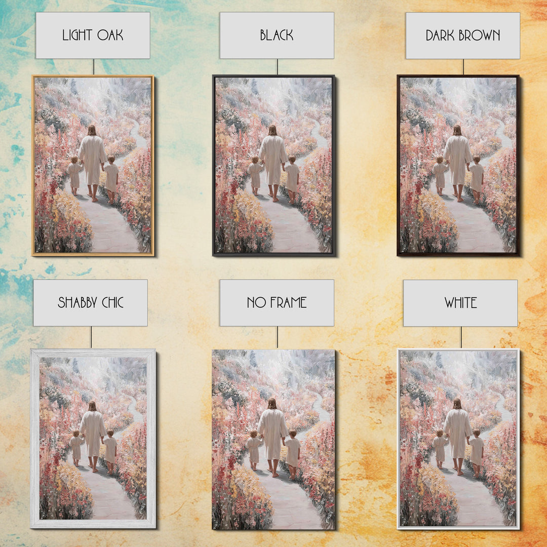 Wildflower Journey, Framed Canvas Print, Christian Art Canvas, Christian Wall Art, Jesus Painting, Subtle Christian Art, Christian Decorati