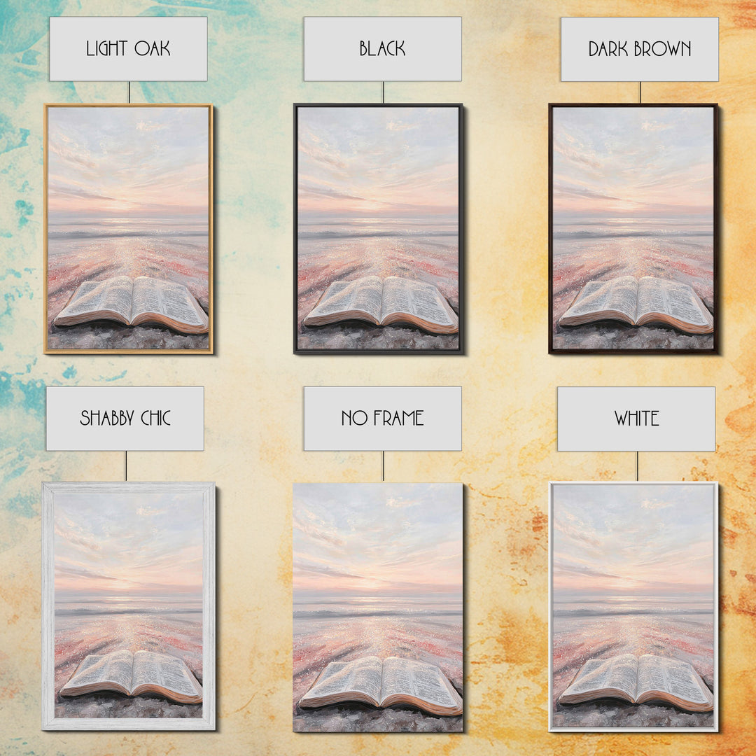 Sunrise Scripture – Framed Canvas Print – Christian Wall Art – Christian Art Canvas – Christian Art Print – Modern Christian Art – Christia