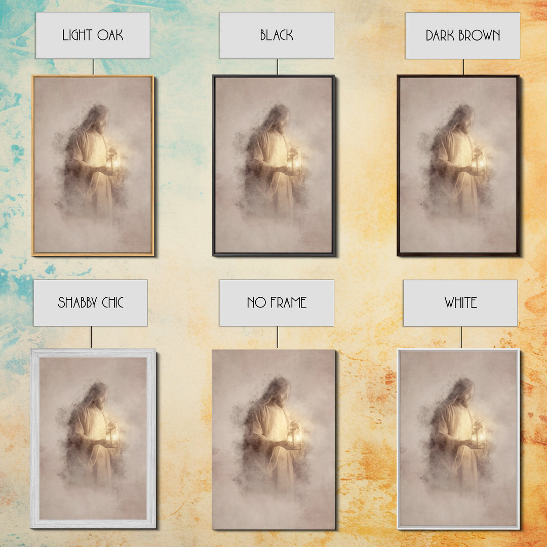 Heavenly Glow – Framed Canvas Print – Christian Wall Art – Jesus Painting – Christian Art Canvas – Subtle Christian Art – Christian Home De