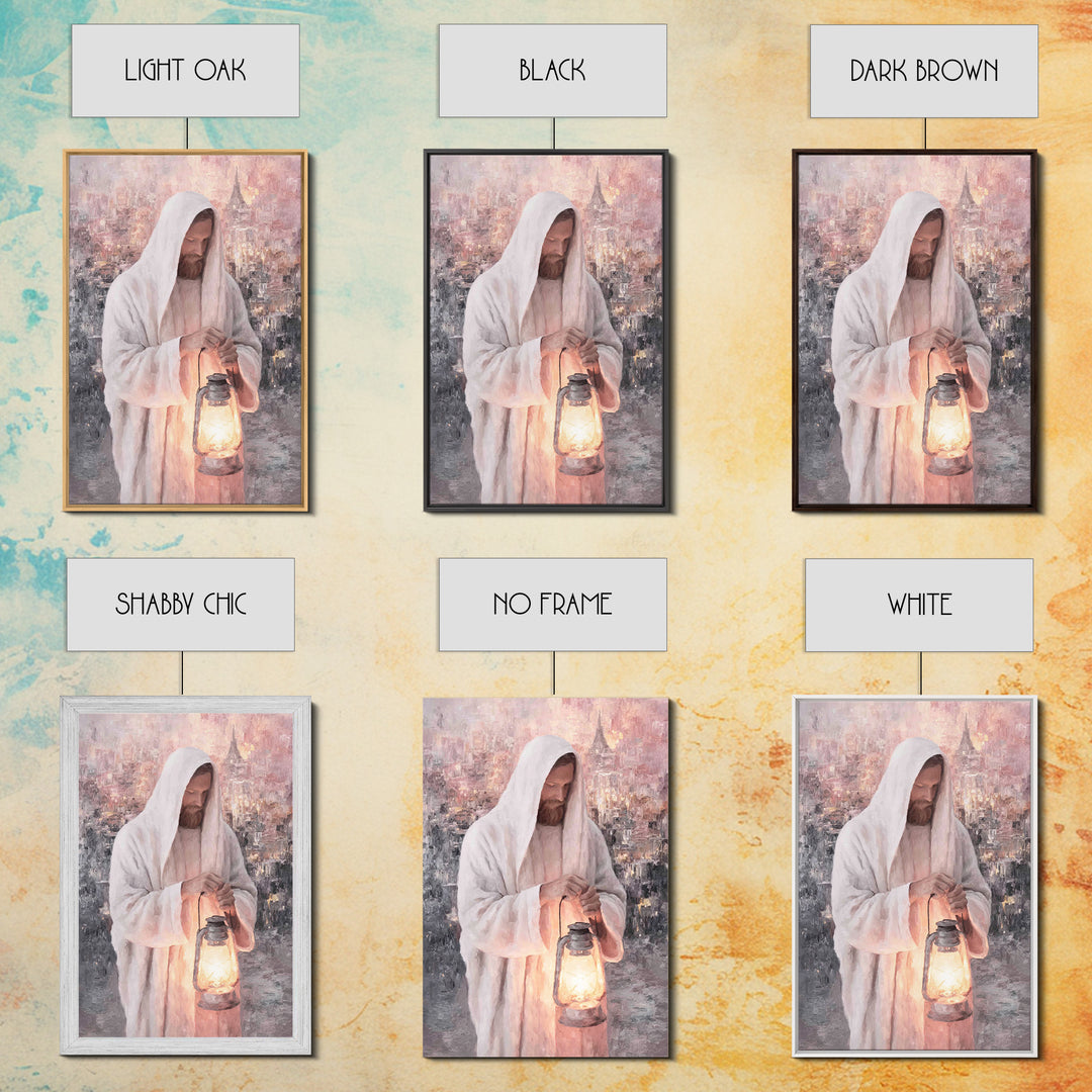 City Of Light – Framed Canvas Print – Christian Wall Art – Jesus Painting – Christian Art Canvas – Modern Christian Art – Christian Gift Id