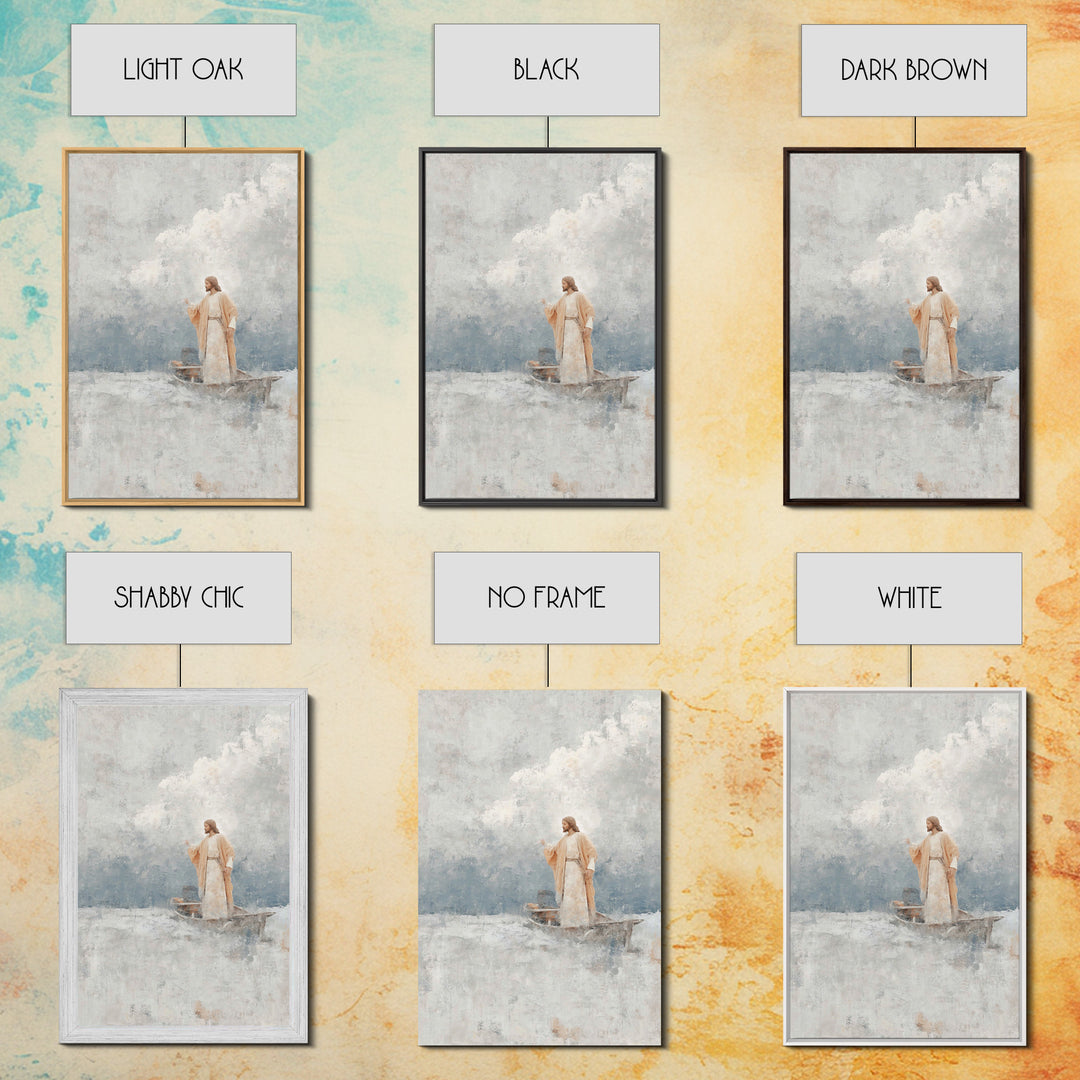 Master Of Seas – Framed Canvas Print – Christian Wall Art – Christian Art Canvas – Jesus Painting – Large Christian Art – Christian Decorat