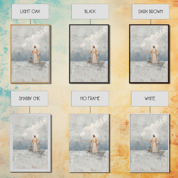 Master Of Seas – Framed Canvas Print – Christian Wall Art – Christian Art Canvas – Jesus Painting – Large Christian Art – Christian Decorat