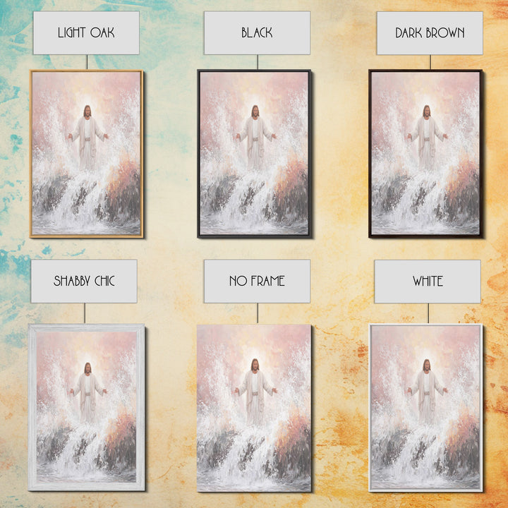 Waves Of Grace – Framed Canvas Print – Christian Wall Art – Jesus Painting – Christian Art Canvas – Christian Christmas Art – Modern Christ