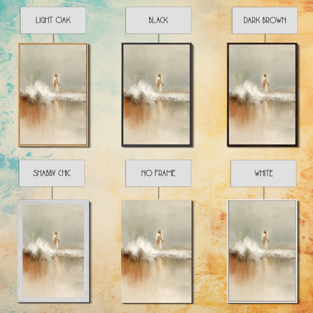 Waves Of Mercy | Framed Canvas Print | Jesus Painting | Christian Art Canvas | Christian Christmas Art | Modern Christian Art | Christian D
