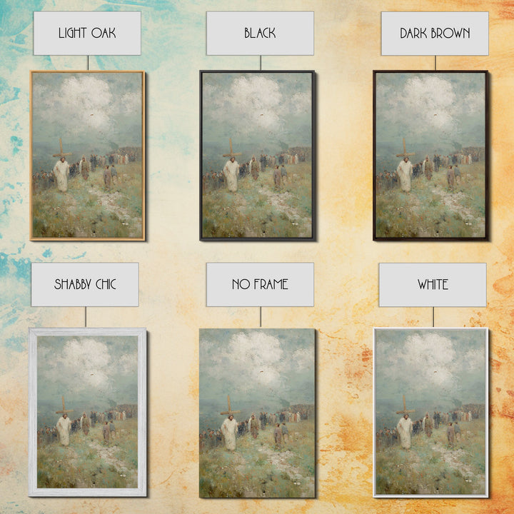 Hilltop Covenant – Framed Canvas Print – Christian Art Gift – Jesus Painting – Christian Art Canvas – Modern Christian Painting – Christmas