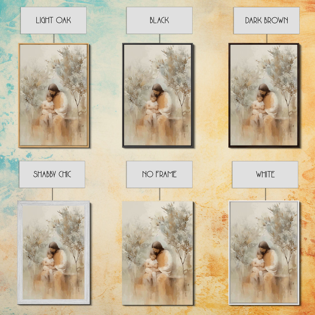Autumn Embrace – Framed Canvas Print – Christian Art Canvas – Jesus Wall Art – Christian Paintings – Christian Decorations – Moody Christia