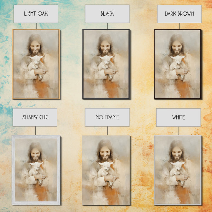 Lamb of Joy – Framed Canvas Print – Christian Art Canvas – Christian Painting – Jesus Art Print – Christian Wall Art – Christian Decor – Ch